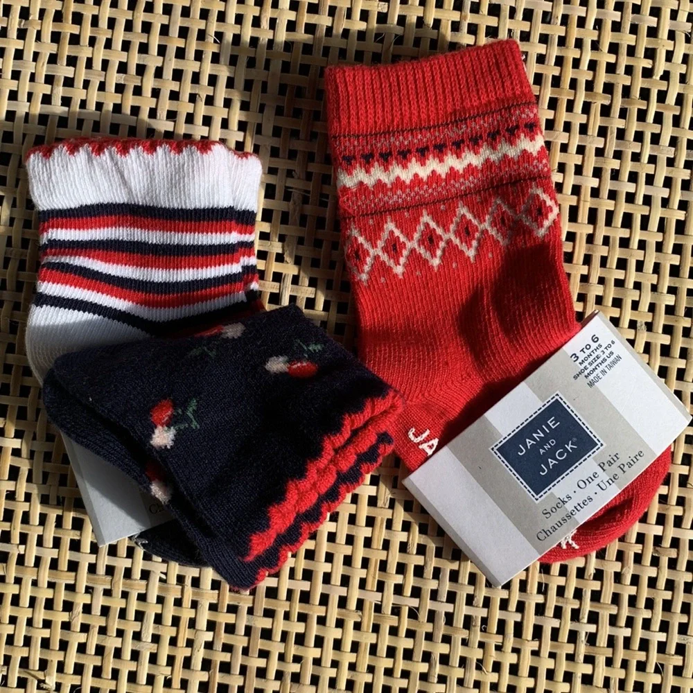 Janie and Jack Baby Girl Bundle 3 Pair of Socks
